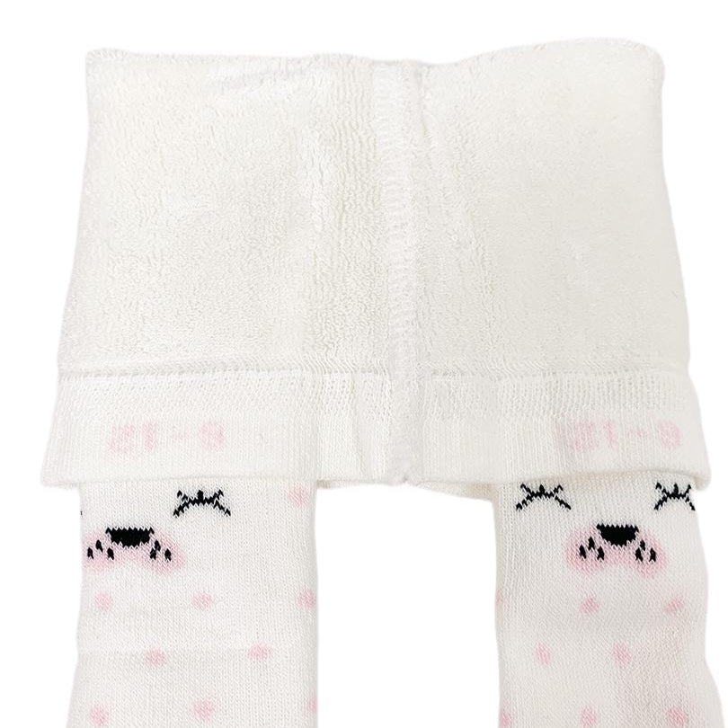 Strampi flausati fetita albi cu buline roz - Botez bebelusi