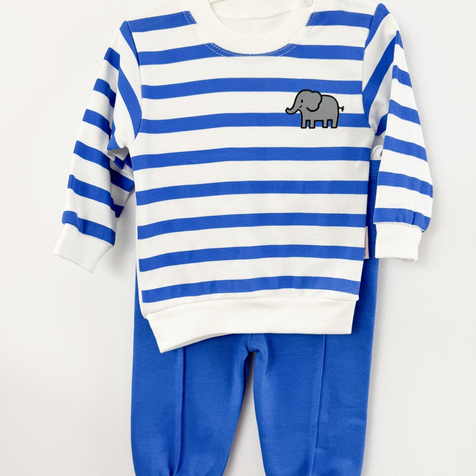 Trening baiat albastru cu dungi - Botez bebelusi