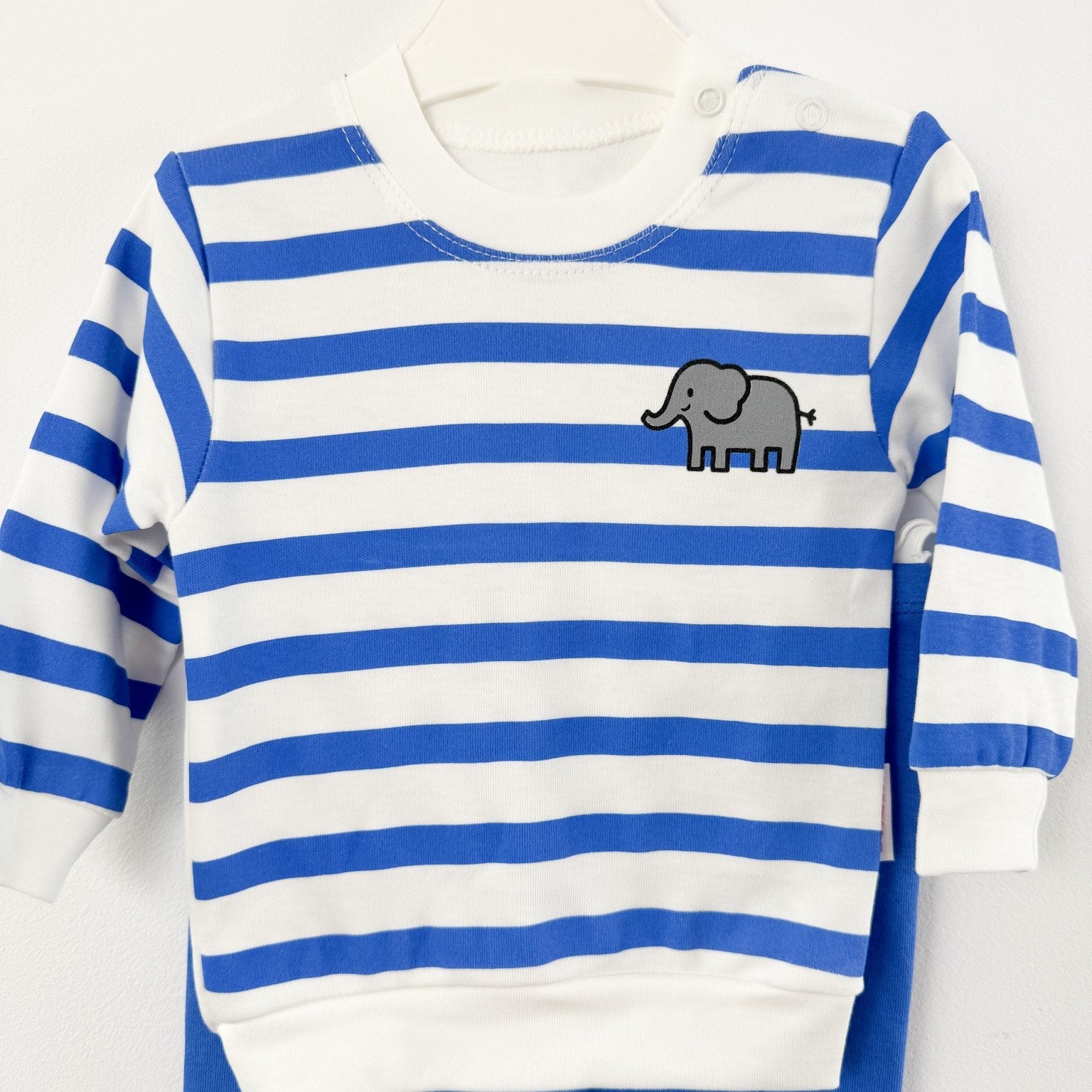 Trening baiat albastru cu dungi - Botez bebelusi