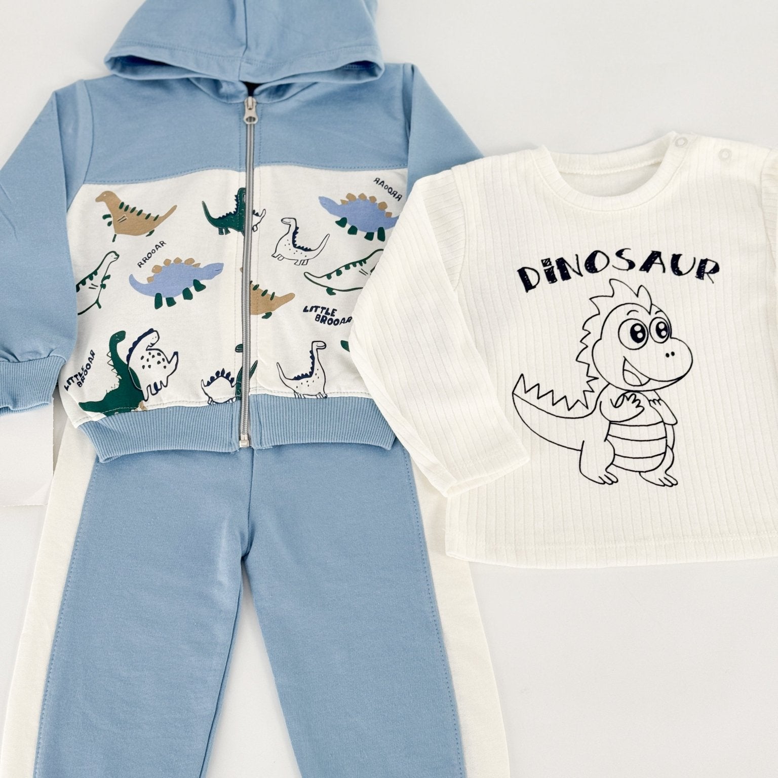Trening bleu baiat cu dinozauri - Botez bebelusi