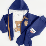 Trening copii bleumarin cu ursuleti - 3 piese - Botez bebelusi