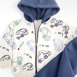 Trening copii gros bleumarin cu masinute - 2 piese - Botez bebelusi