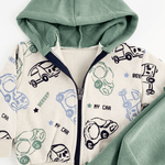 Trening copii gros verde cu masinute - 2 piese - Botez bebelusi