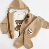 Trening copii maro cu ursuleti - 3 piese - Botez bebelusi