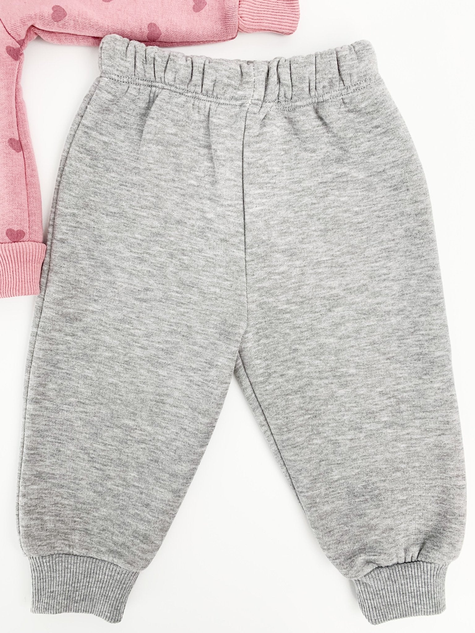 Trening Ecaterina fete 3 piese - roz cu gri - Botez bebelusi