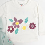 Trening Ecaterina fete 3 piese - verde cu roz - Botez bebelusi