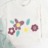 Trening Ecaterina fete 3 piese - verde cu roz - Botez bebelusi