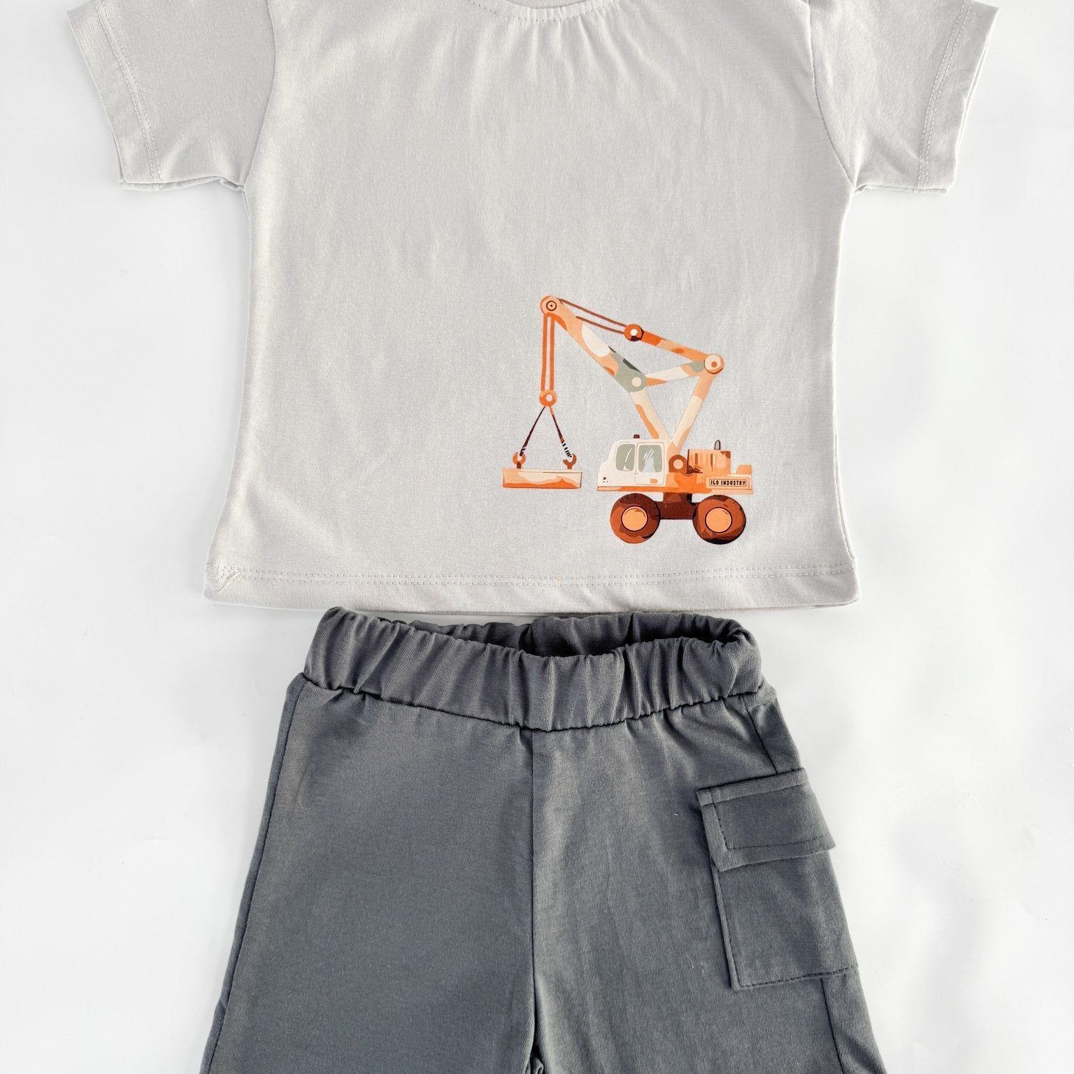 Trening scurt gri cu macara - Botez bebelusi