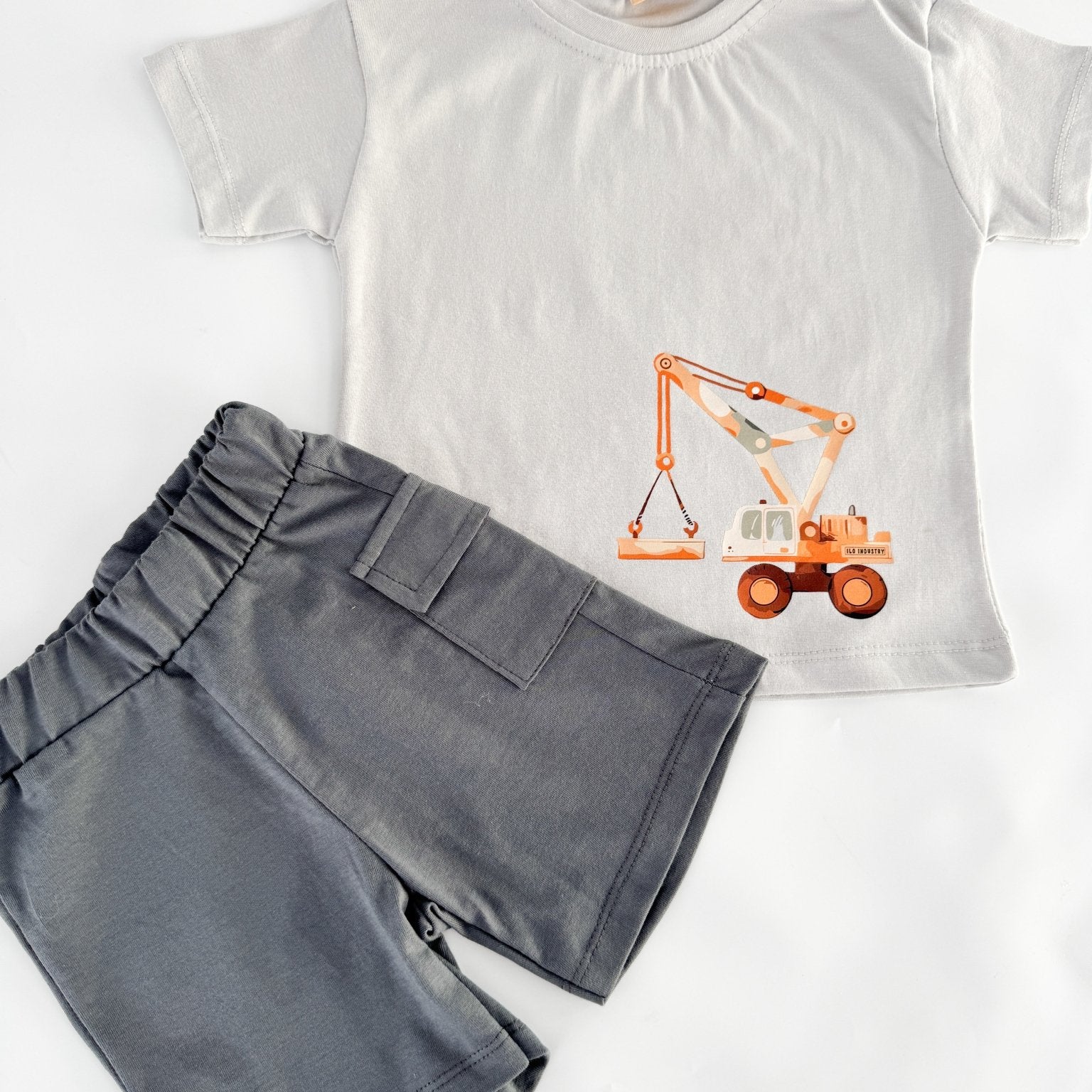 Trening scurt gri cu macara - Botez bebelusi