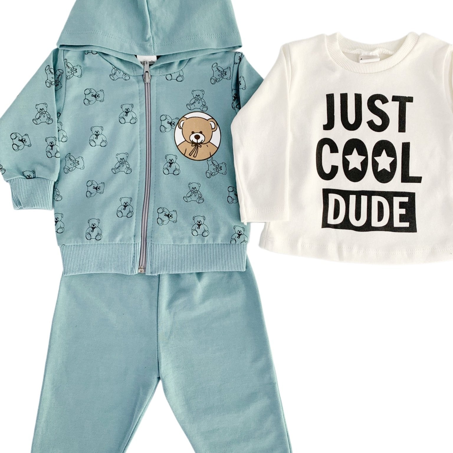 Trening verde baiat cu ursuleti - Botez bebelusi