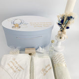 Trusou botez complet albastru cu ursulet cu baloane - Botez bebelusi