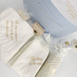 Trusou botez complet albastru cu ursulet cu baloane - Botez bebelusi