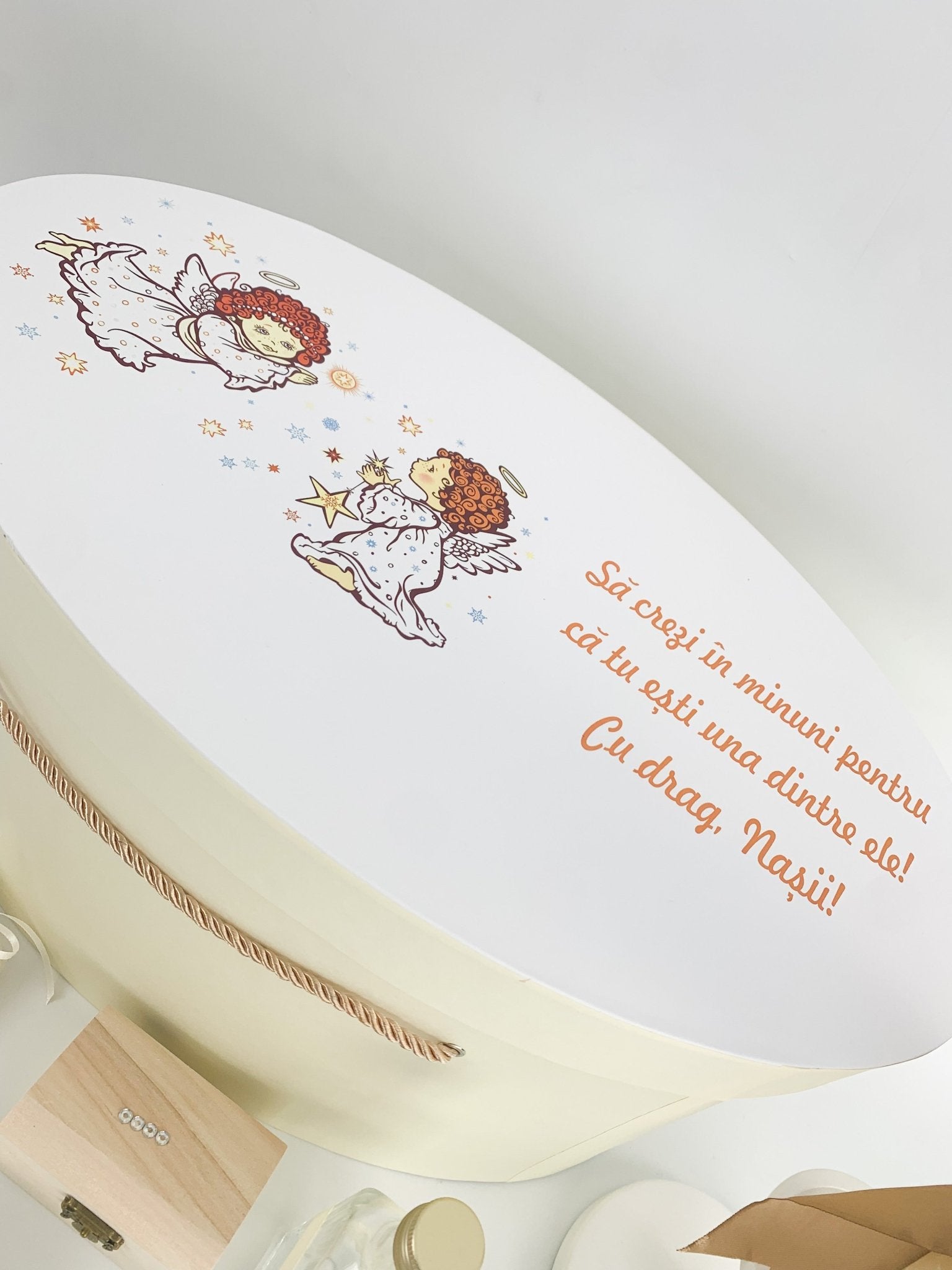 Trusou botez complet auriu cu ingerasi - Botez bebelusi