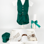 Trusou botez complet cu hainute si lumanare personalizata hand made - Alesio - Botez bebelusi