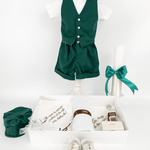 Trusou botez complet cu hainute si lumanare personalizata hand made - Alesio - Botez bebelusi