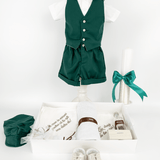 Trusou botez complet cu hainute si lumanare personalizata hand made - Alesio - Botez bebelusi