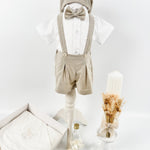 Trusou botez complet cu hainute si lumanare personalizata hand made - Clau - Botez bebelusi