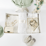 Trusou botez complet cu hainute si lumanare personalizata hand made - Martin - Botez bebelusi