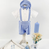 Trusou botez complet cu hainute si lumanare personalizata hand made - Mitrache - Botez bebelusi