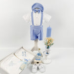 Trusou botez complet cu hainute si lumanare personalizata hand made - Mitrache - Botez bebelusi