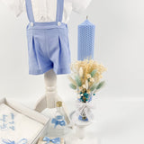 Trusou botez complet cu hainute si lumanare personalizata hand made - Mitrache - Botez bebelusi