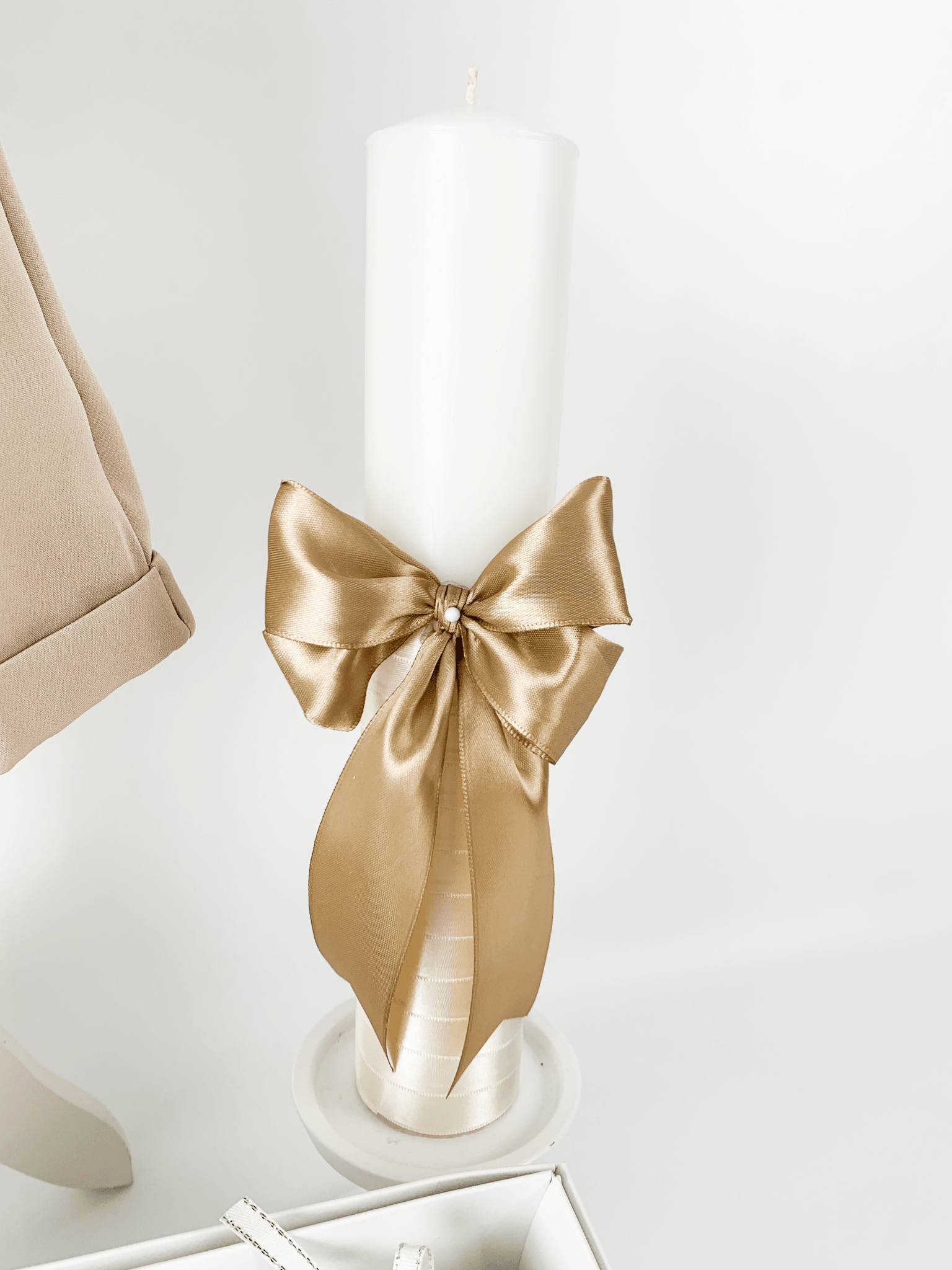Trusou botez complet cu hainute si lumanare personalizata hand made - Nicolas - Botez bebelusi
