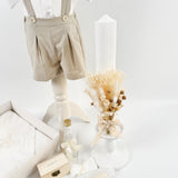 Trusou botez complet cu hainute si lumanare personalizata hand made - Silviu - Botez bebelusi
