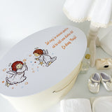 Trusou botez complet cu rochita eleganta, palton si lumanare personalizata manual - Celeste - Botez bebelusi