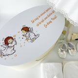 Trusou botez complet cu rochita eleganta, palton si lumanare personalizata manual - Cristina - Botez bebelusi
