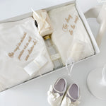 Trusou botez complet cu rochita eleganta, palton si lumanare personalizata manual - Cristinuta - Botez bebelusi
