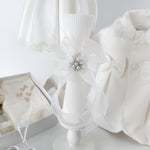 Trusou botez complet cu rochita eleganta, palton si lumanare personalizata manual - Cristinuta - Botez bebelusi