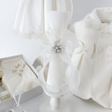 Trusou botez complet cu rochita eleganta, palton si lumanare personalizata manual - Cristinuta - Botez bebelusi
