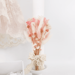 Trusou botez complet cu rochita eleganta si lumanare ceara naturala - Beatris - Botez bebelusi