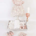 Trusou botez complet cu rochita eleganta si lumanare ceara naturala - Beatris - Botez bebelusi
