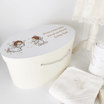 Trusou botez complet cu rochita eleganta si lumanare ceara naturala - Inez - Botez bebelusi