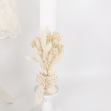 Trusou botez complet cu rochita eleganta si lumanare ceara naturala - Inez - Botez bebelusi