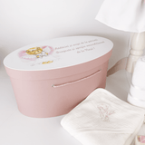 Trusou botez complet cu rochita eleganta si lumanare ceara naturala - Zenaida - Botez bebelusi