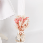 Trusou botez complet cu rochita eleganta si lumanare ceara naturala - Zenaida - Botez bebelusi
