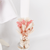 Trusou botez complet cu rochita eleganta si lumanare ceara naturala - Zenaida - Botez bebelusi