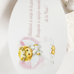 Trusou botez complet cu rochita eleganta si lumanare ceara naturala - Zenaida - Botez bebelusi