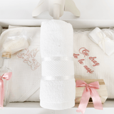 Trusou botez complet cu rochita eleganta si lumanare personalizata hand made - Anelys - Botez bebelusi