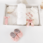 Trusou botez complet cu rochita eleganta si lumanare personalizata hand made - Anelys - Botez bebelusi