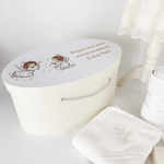 Trusou botez complet cu rochita eleganta si lumanare personalizata hand made - Ania - Botez bebelusi