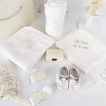 Trusou botez complet cu rochita eleganta si lumanare personalizata hand made - Ania - Botez bebelusi