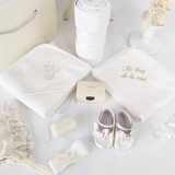 Trusou botez complet cu rochita eleganta si lumanare personalizata hand made - Ania - Botez bebelusi