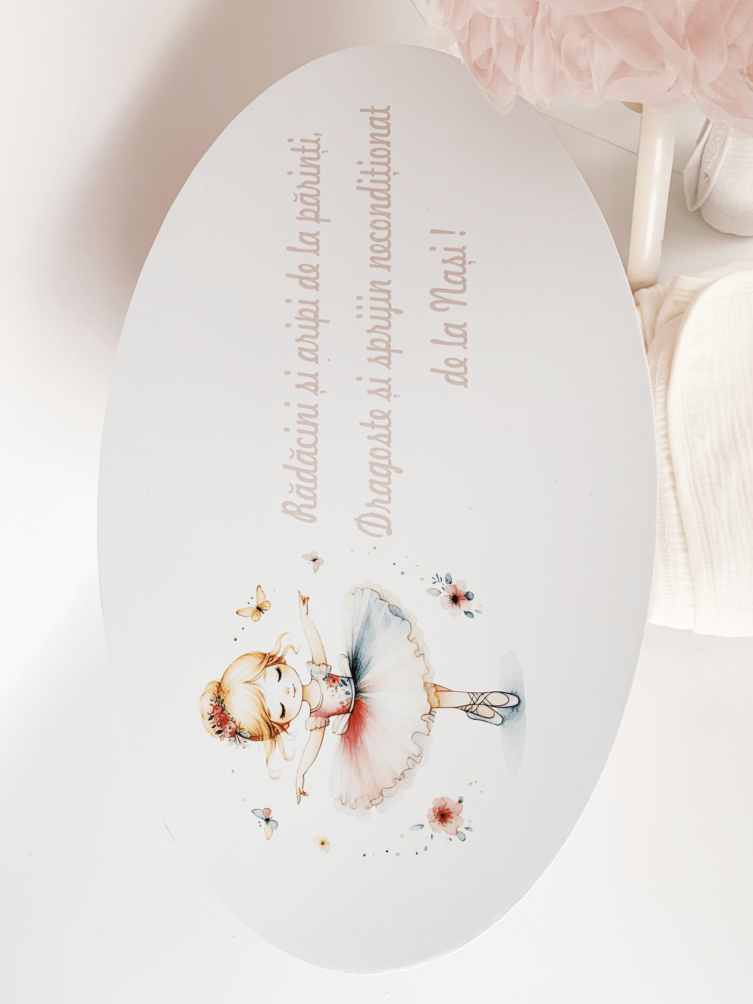 Trusou botez complet cu rochita eleganta si lumanare personalizata hand made - Clotilde - Botez bebelusi