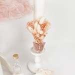 Trusou botez complet cu rochita eleganta si lumanare personalizata hand made - Clotilde - Botez bebelusi