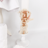 Trusou botez complet cu rochita eleganta si lumanare personalizata hand made - Dalia - Botez bebelusi
