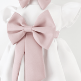 Trusou botez complet cu rochita eleganta si lumanare personalizata hand made - Dalia - Botez bebelusi