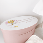 Trusou botez complet cu rochita eleganta si lumanare personalizata hand made - Dalia - Botez bebelusi